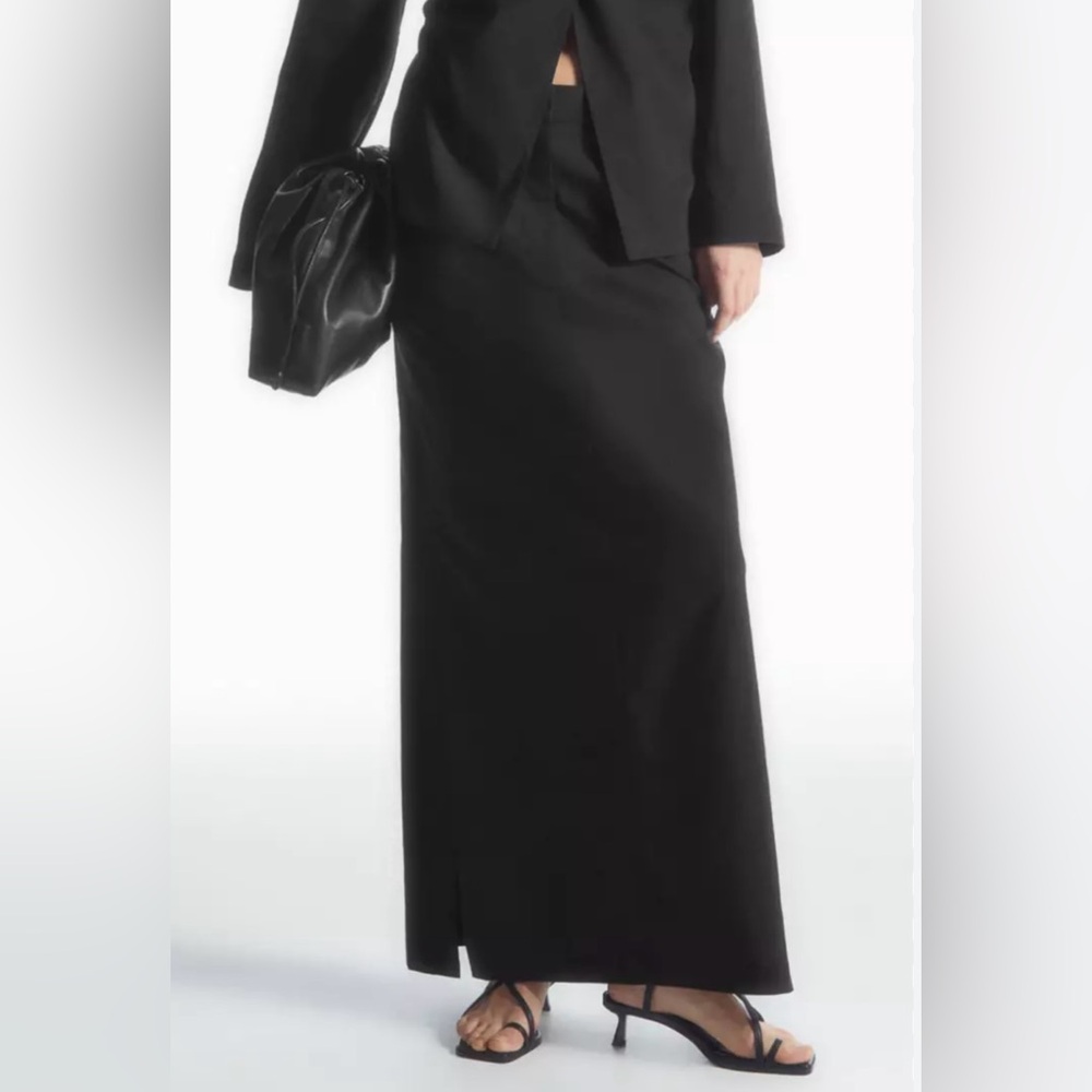 COS TAILORED LINEN-BLEND MAXI SKIRT